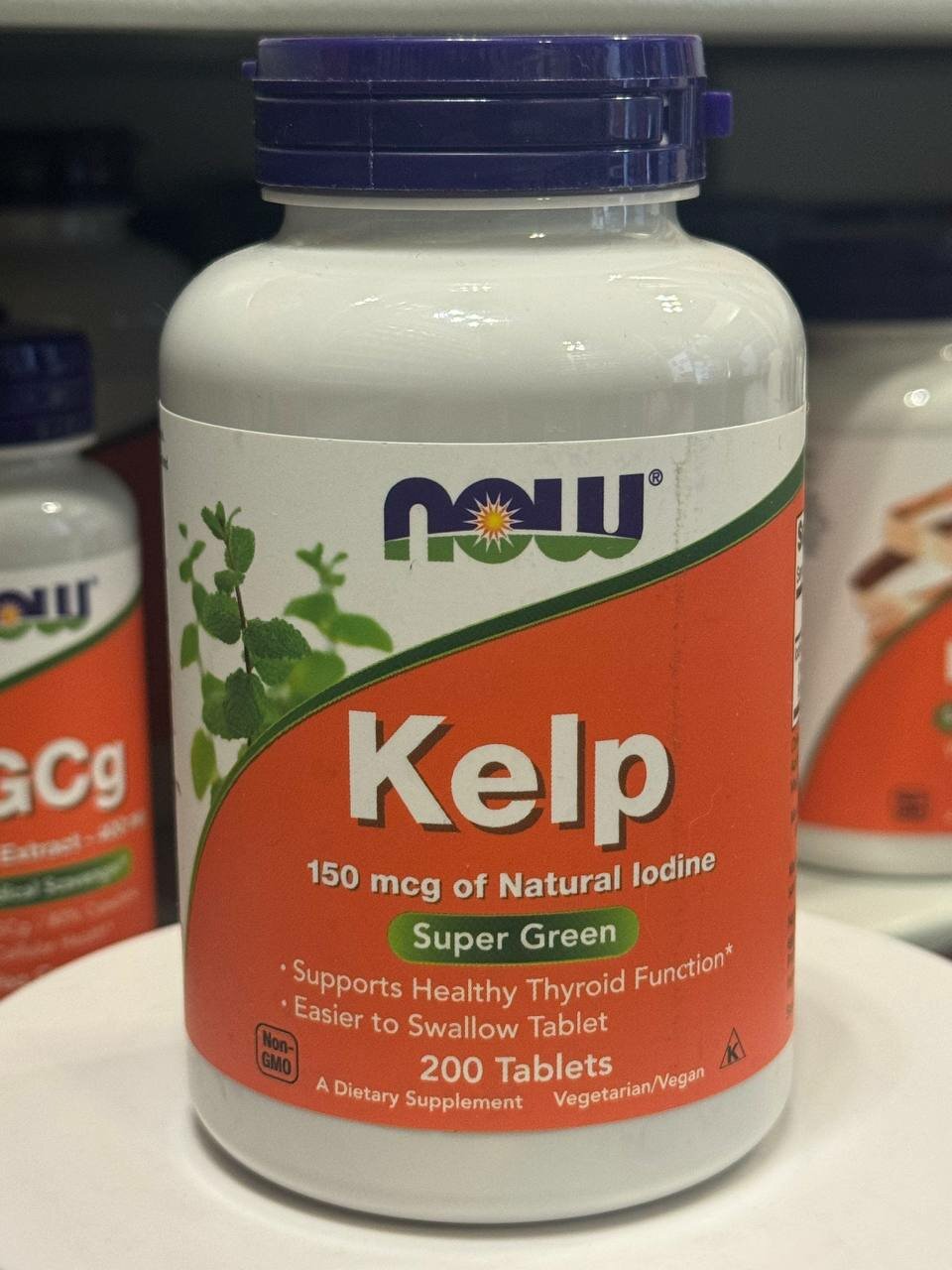 NOW Kelp 150 mcg 200 таб  Йод из бурых водорослей Laminaria digitata  Ascophyllum nodosum  150 мкг 200 таблеток