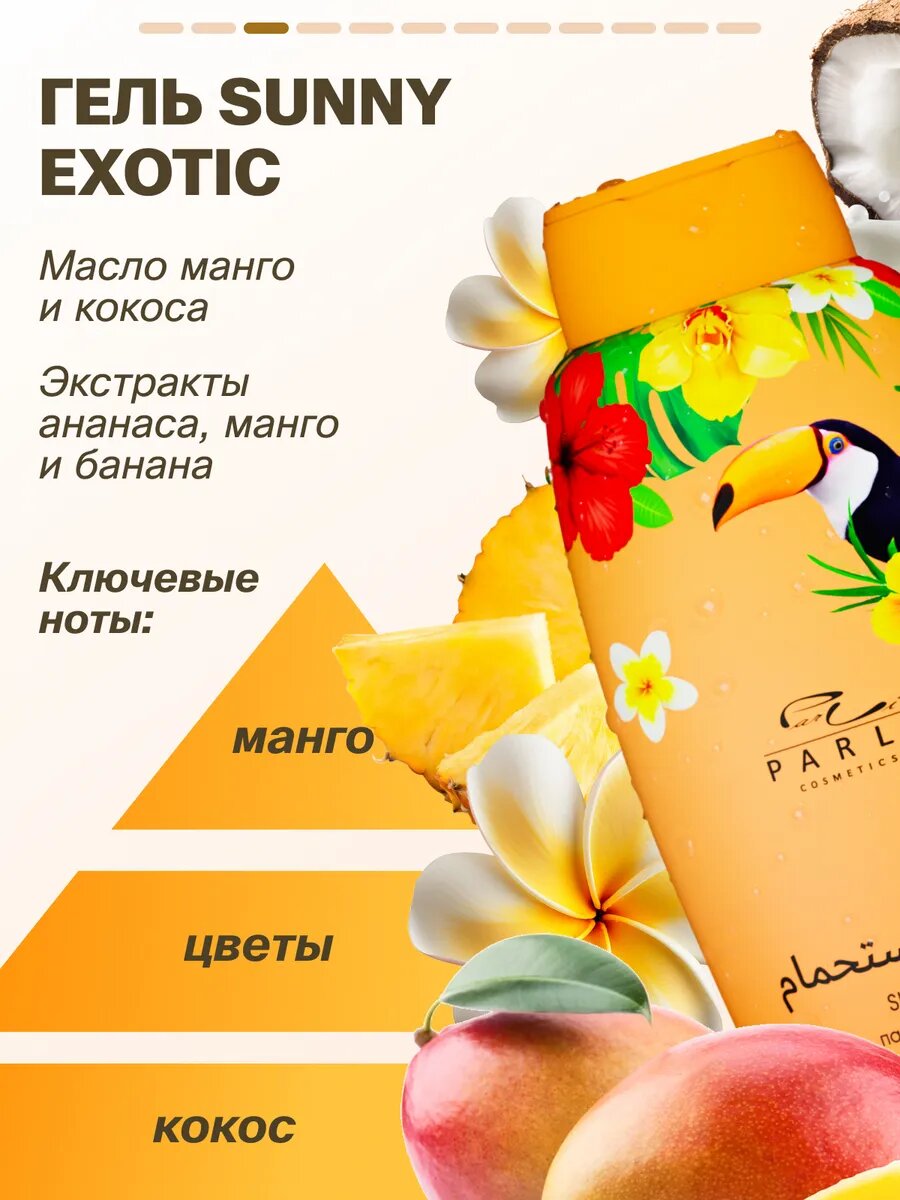 Гели для тела Parli GREEN EXOTIC, парфюмированные, увлажнение, набор 3 шт. — фото 1