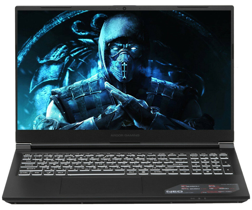 15.6" Ноутбук ARDOR GAMING NEO N15-I5ND410, Intel Core i5-12450H, RAM 16 ГБ, SSD 512 ГБ, GeForce RTX 2050 - 4 ГБ, без ОС