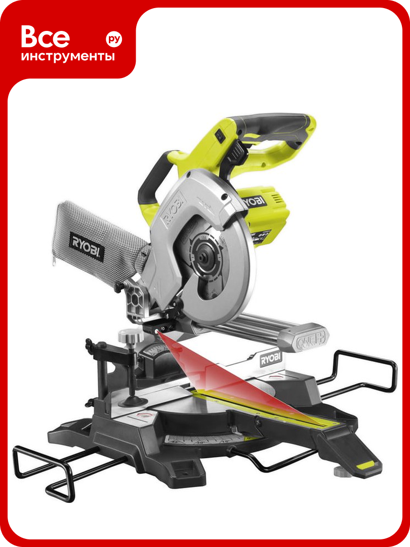 Аккумуляторная торцовочно-усовочная пила Ryobi ONE+ R18MS216-0 5133003597