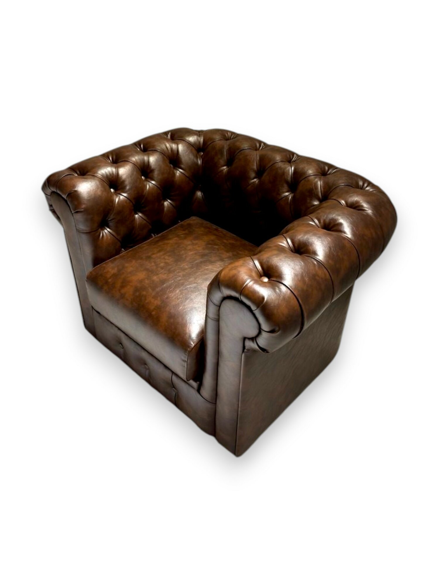 Кресло Честер, классика, каретная стяжка, цвет классический шоколад — фото 1