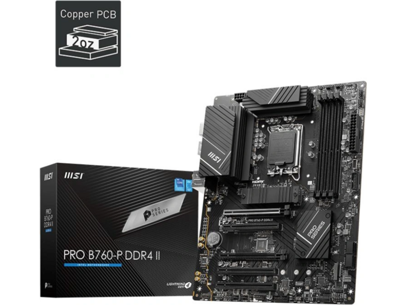 Материнская плата материнская плата/ MB INTEL B760 s1700, 4xDDR4(128GB), HDMI 2.1/DP, 2xPCIe 4.0x16, 3xPCIe 3.0x16, 1xLAN (2.5GbE), 4xSATA 6Gb/s, 2xM.2, 1xUSB-C, 2xUSB 3.2, 2xUSB 2.0, ATX