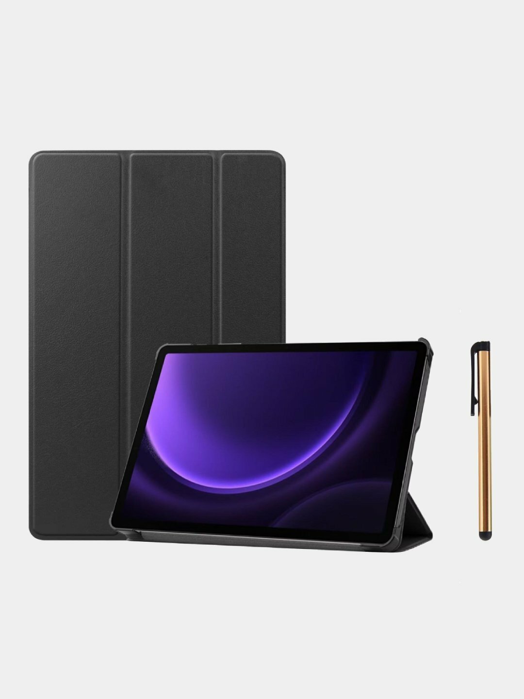 Защитный чехол для планшета Samsung Galaxy Tab S9 11"/S9 FE/S10 FE 10.9" (трехсекционный складной дизайн), черный