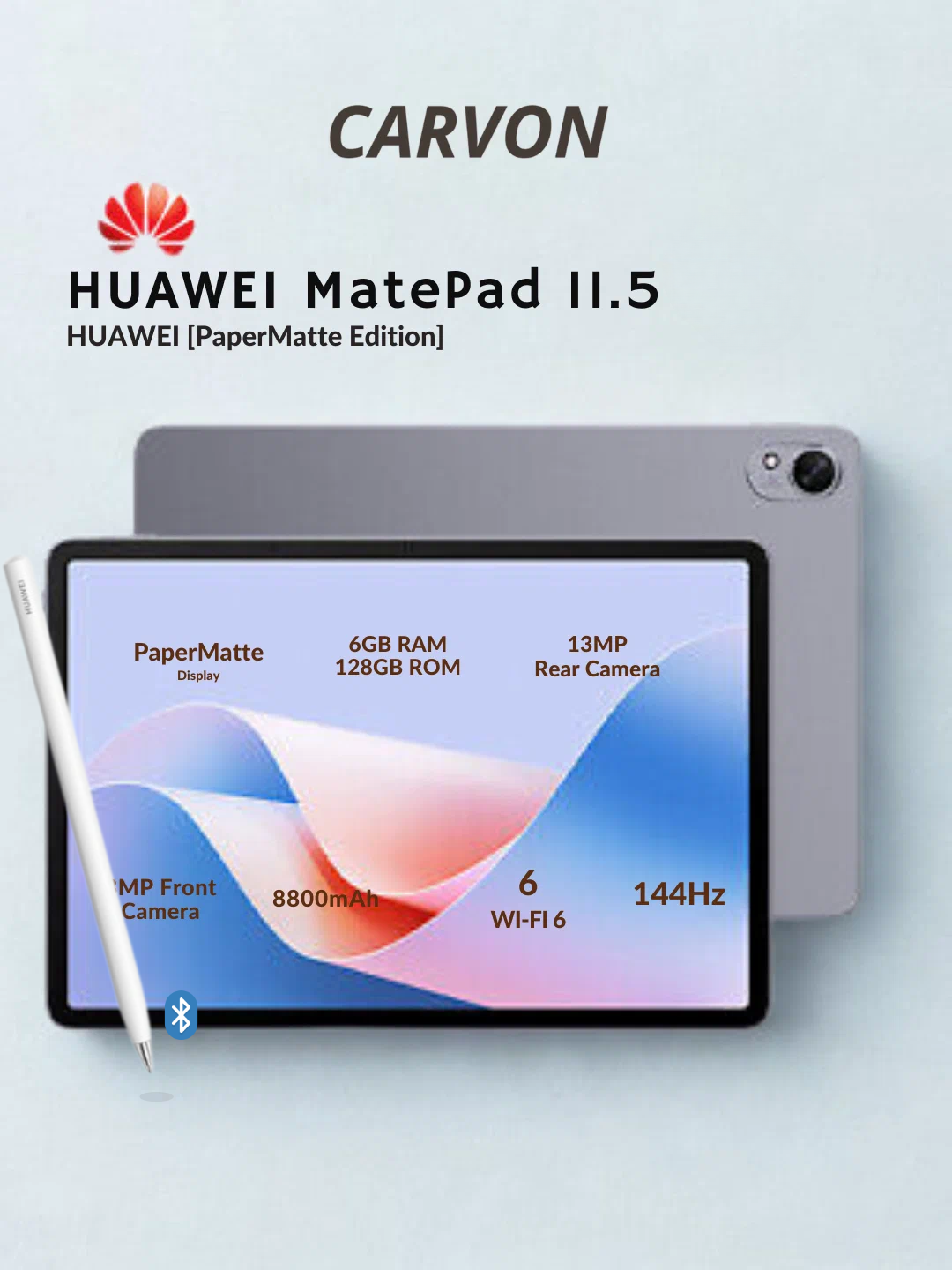 Huawei Mate Pad 11.5 (Wi-Fi) 120 Гц PaperMatte Display 1 +Съемная клавиатура+/Стилус, 8/256 ГБ, Space Gray
