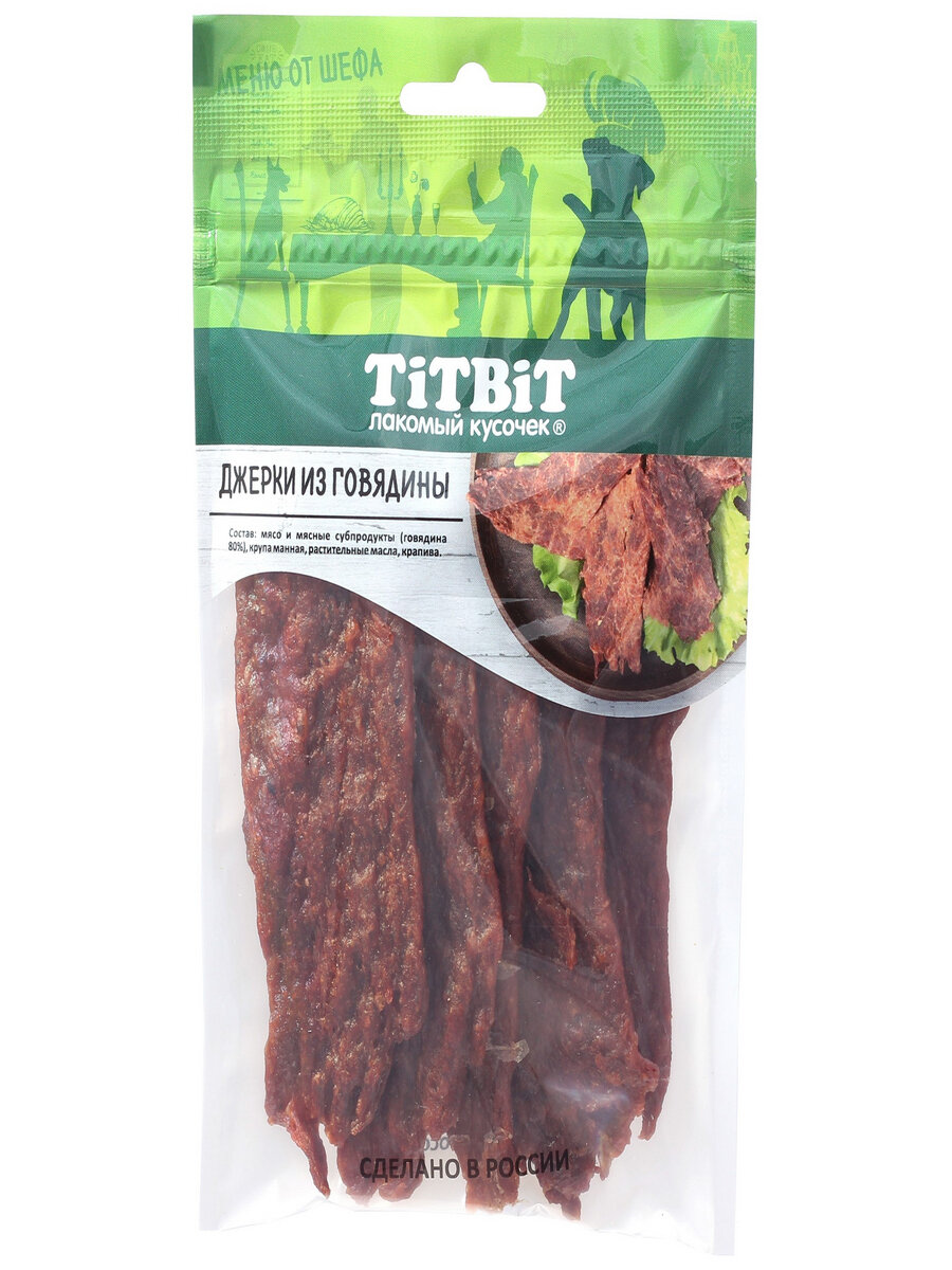 Лакомство для собак TiTBiT Меню от Шефа Джерки мясные из говядины 70 г