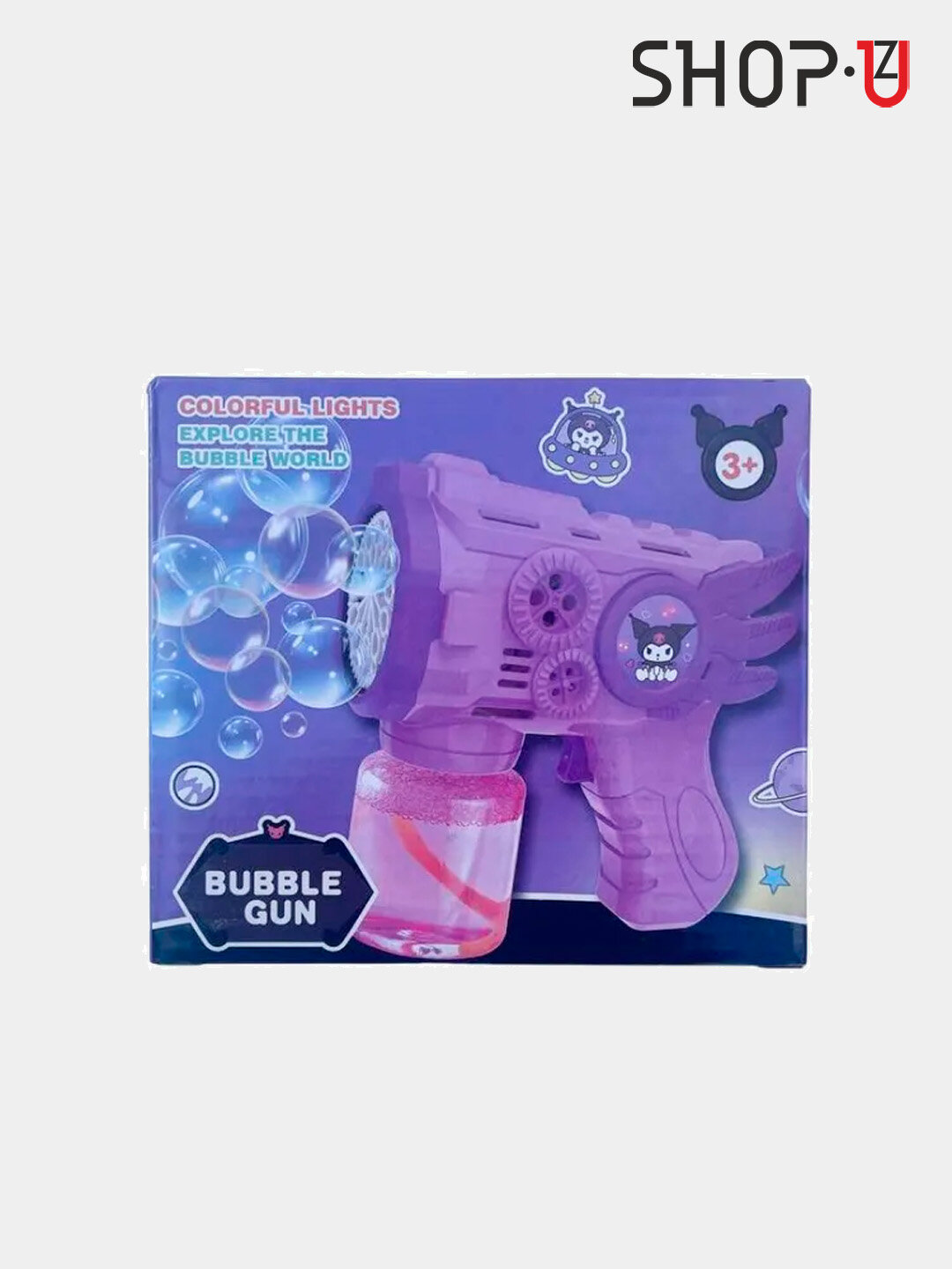 Генератор мыльных пузырей детский на батарейках BUBBLE GUN, цвета могут попасть в случайном порядке — фото 1