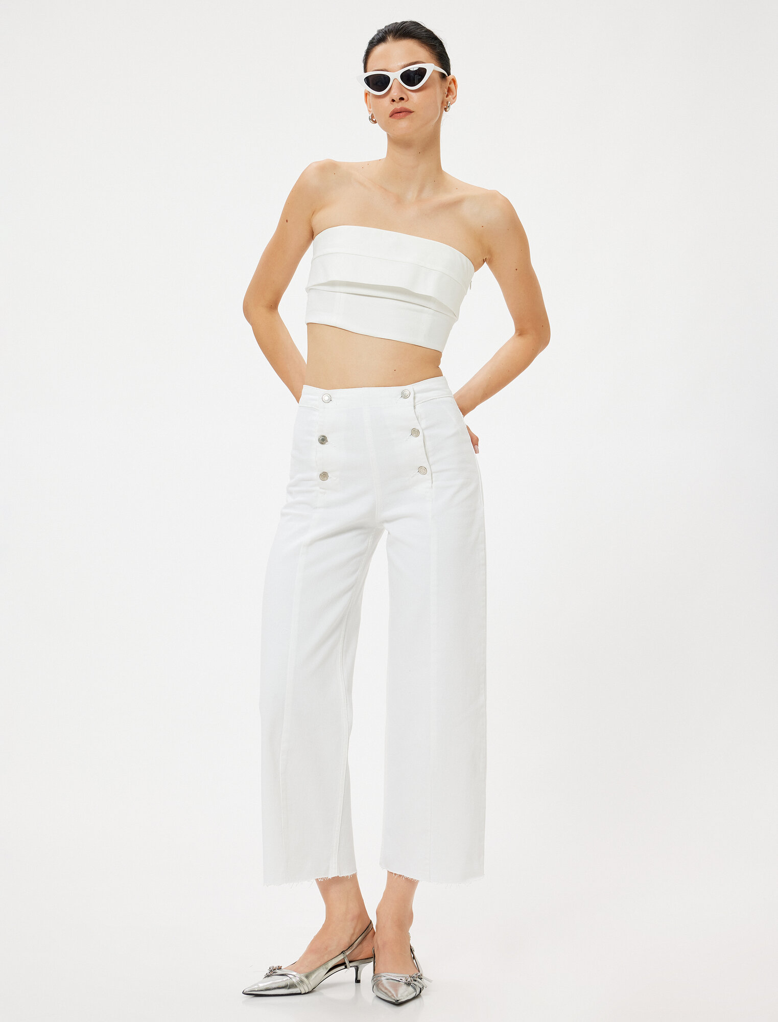 Джинсы KOTON размер W27 L32 (рост 182 см) белый