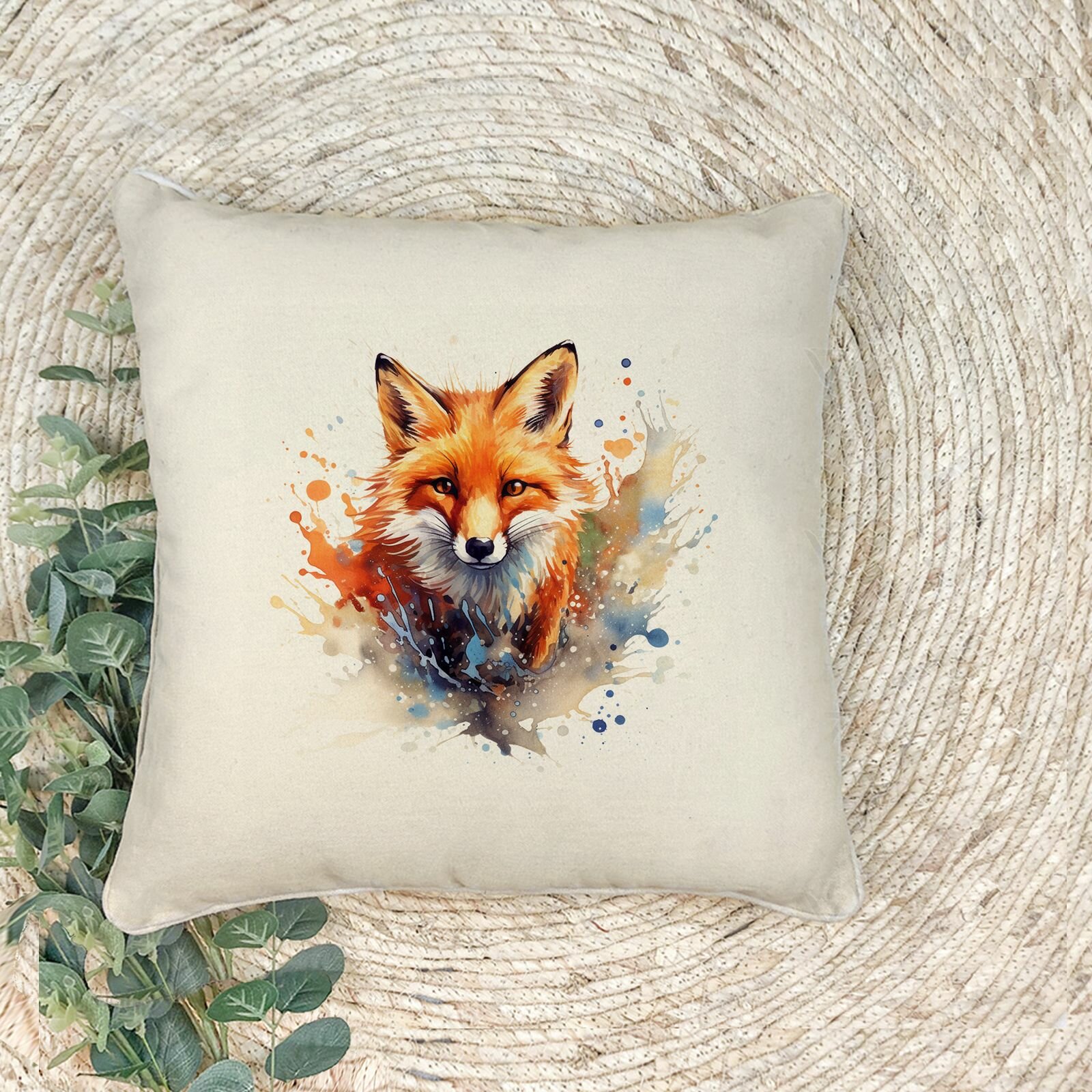 Наволочка для декоративной подушки "Хитрая лисица", 41х41 см, эко-ткань хлопок/полиэфир