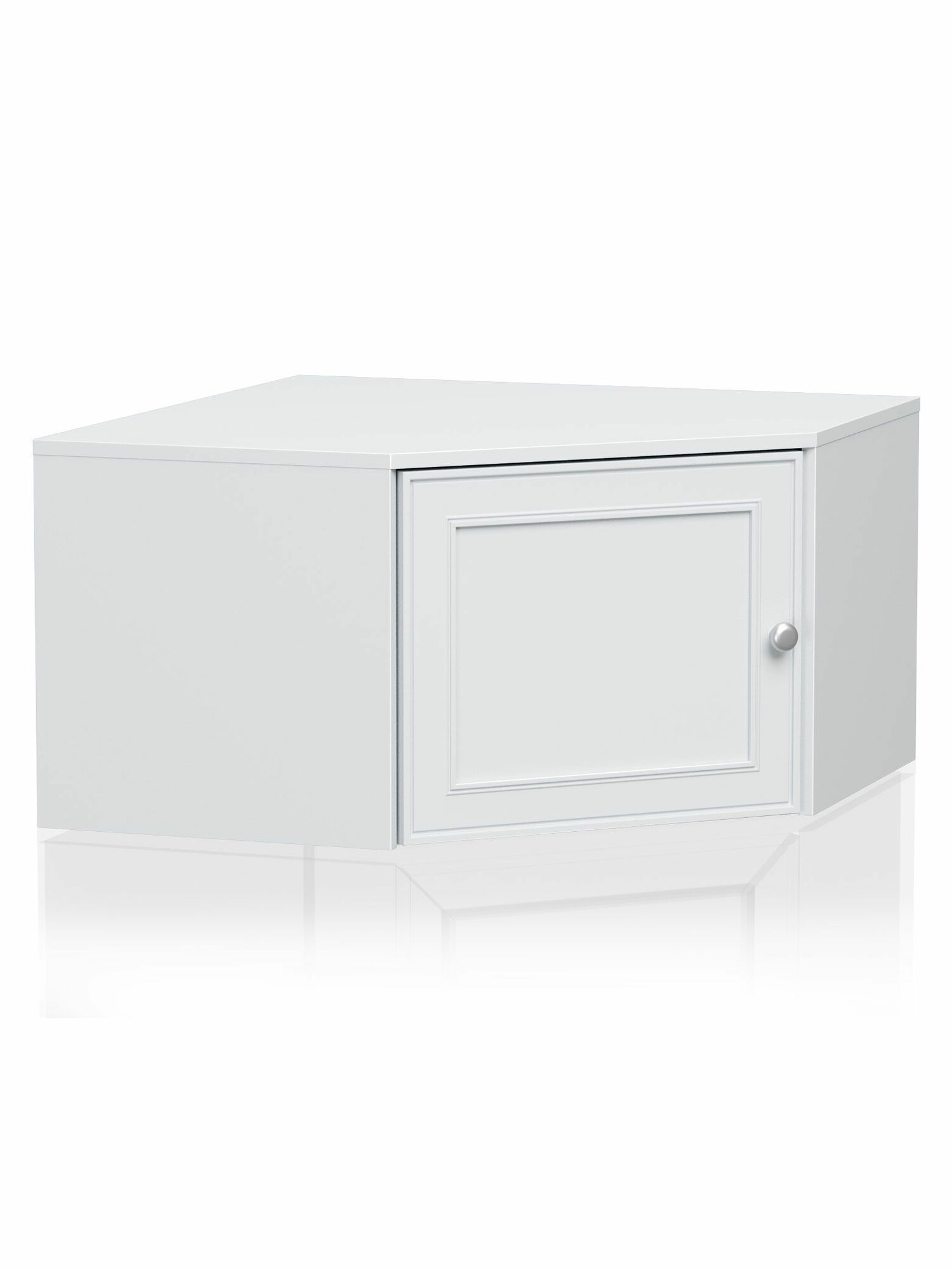 Антресоль распашной шкаф для одежды и хранения вещей Люсиль угловая 75.5х75.5х41.2 см Белый арктик