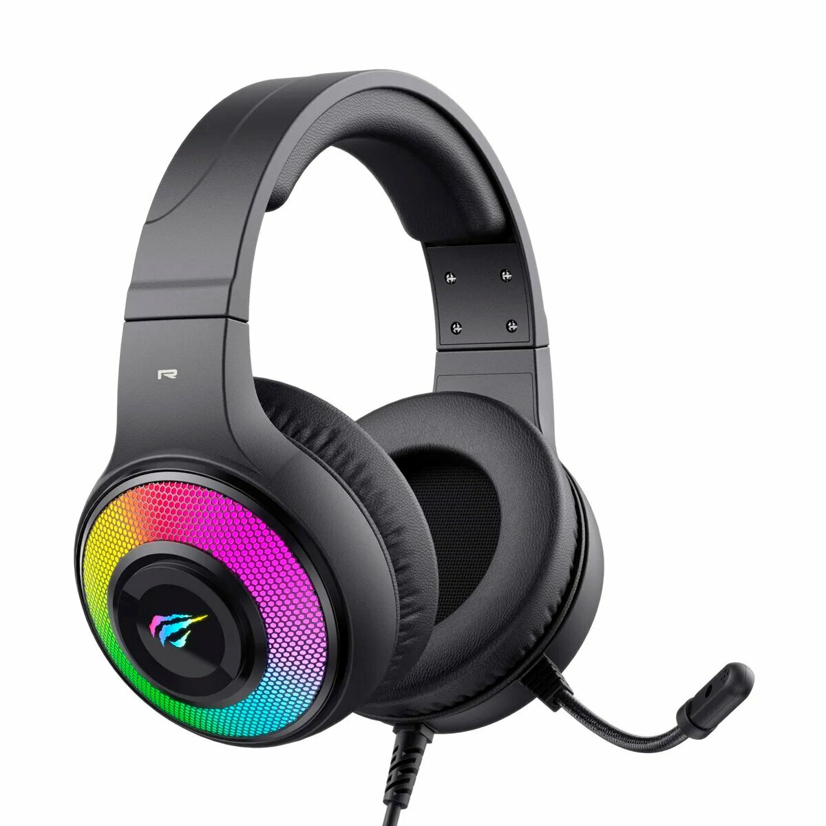 Игровая гарнитура Havit H2042D, RGB-подсветка, проводная, 3,5 мм + USB