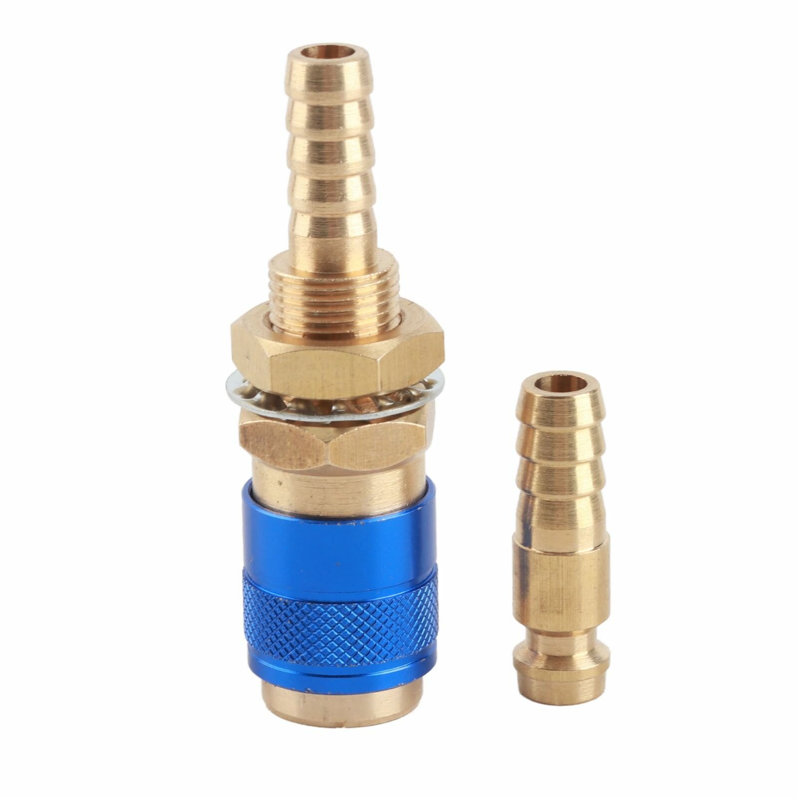 Адаптер шланга горелки 8мм латунный быстросъем для MIG/TIG синий