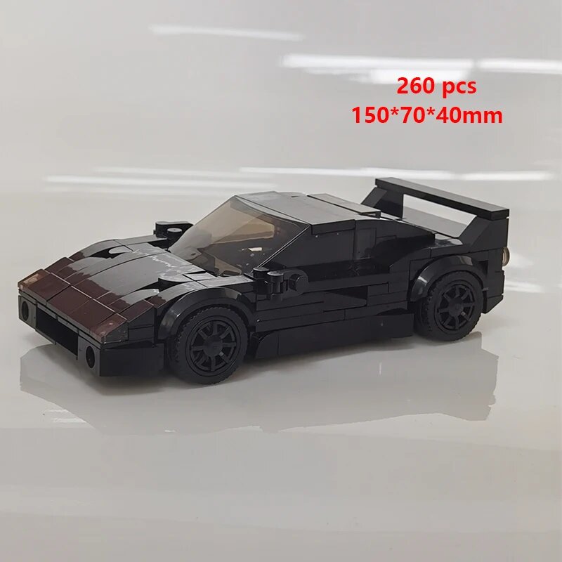 Технический автомобиль, городской скоростной спорт, идеи MOC, креативный гоночный автомобиль, строительные блоки, гараж, Carro Rennau Voiture, игрушки для транспортных средств, f40, Унисекс