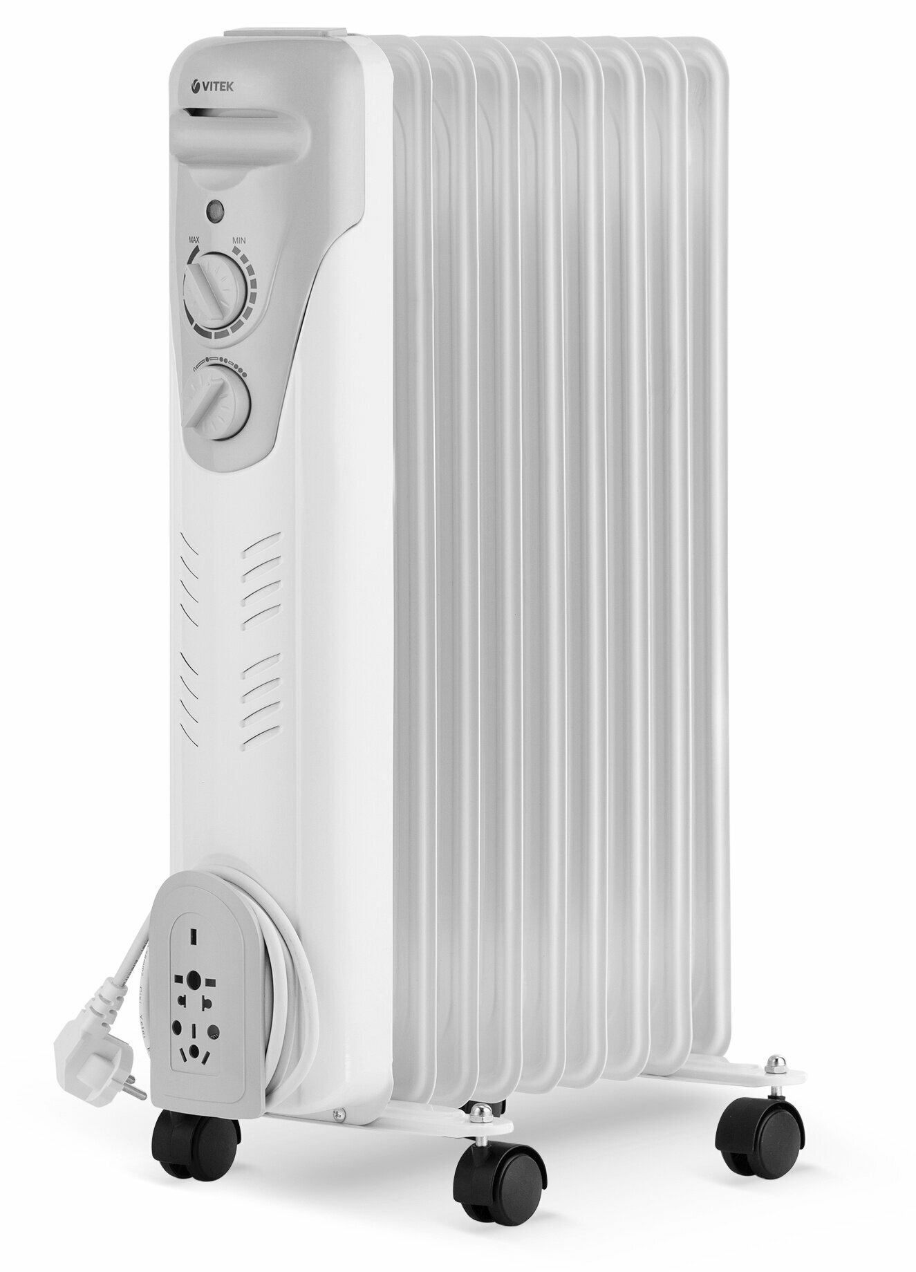 Масляный радиатор Vitek VT-1709 2000Вт белый с терморегулятором