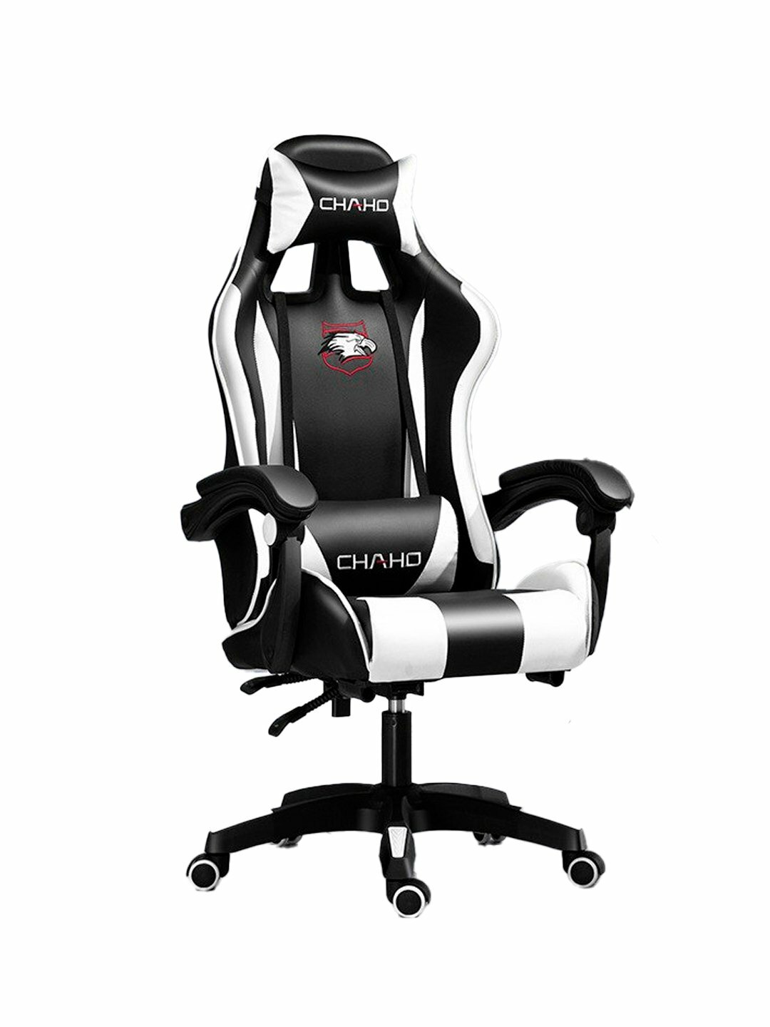 Компьютерное игровое кресло с ножками, на колесиках, для геймеров и любителей, белое — фото 1