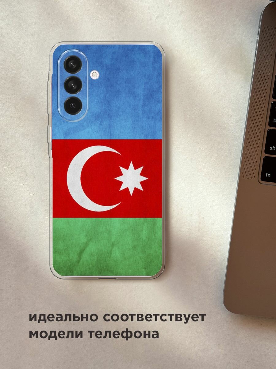 Чехол на Samsung Galaxy A56 5G / Самсунг Галакси А56 5G с принтом "Флаг Азербайджана" — фото 1