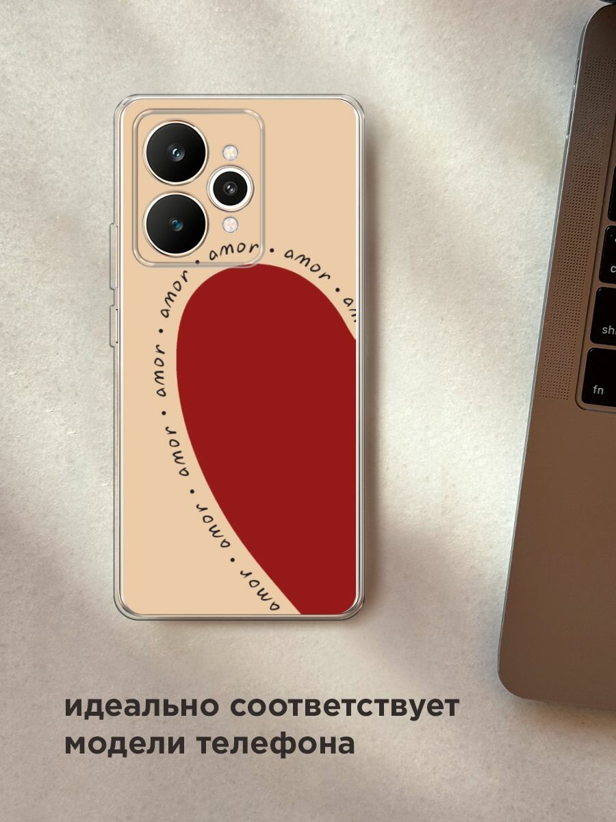 Чехол на Realme 15 / Реалми 15 с принтом "amor heart 1 - 14 февраля" — фото 1