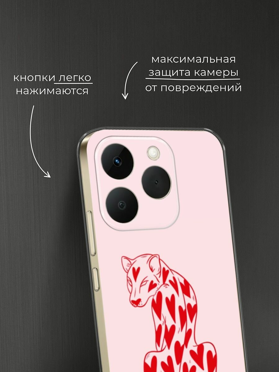 Чехол на Realme 15T / Реалми 15Т с принтом "Heart panther 1 - 14 февраля" — фото 1