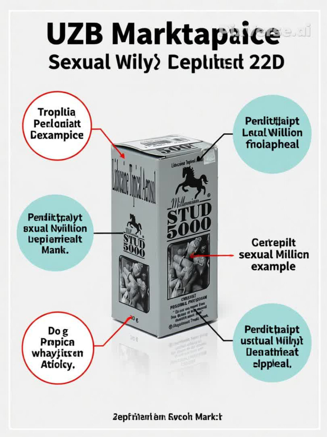 Спрей для продления полового акта Stud 5000, пролонгатор с эффектом лидокаина, 20 мл