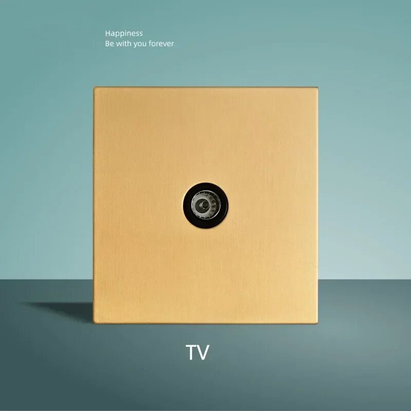 Золотой выключатель TV Socket из нержавеющей стали