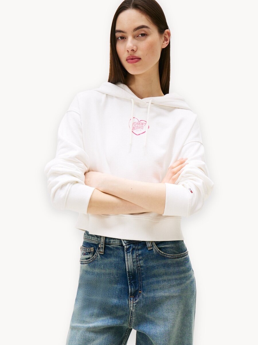 Худи Tommy Jeans, размер S, , кремовый