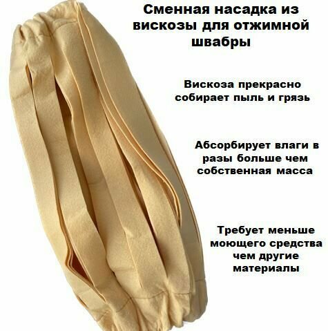 фото Сменная насадка из вискозы для отжимной швабры