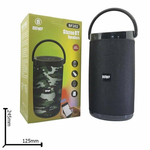 ОЕМ Портативная колонка BENEF BF-202 черная арт55013216 575000₽