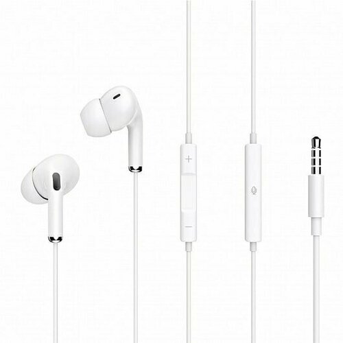 Проводные внутриканальные наушники со встроенным микрофоном Stereo Music Earphone M30 белый 369₽