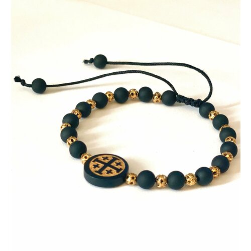 фото Плетеный браслет, дерево, 1 шт., диаметр 7 см, черный апостолу