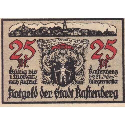 Германия (Веймарская Республика) Растенберг 25 пфеннигов 1921 г. (№2)