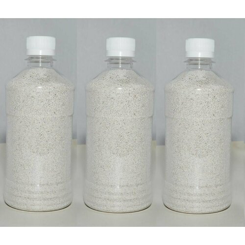 Белый кварцевый песок 2400 гр 3 шт по 800 гр для творчества декора и поделок рисования и светового стола флорариума фракция 04-08 699₽