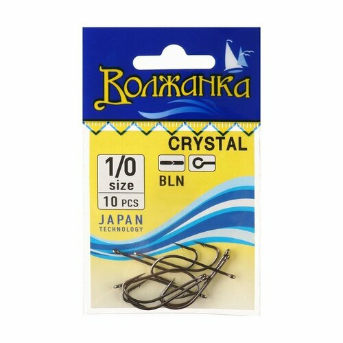 фото Крючки "волжанка" crystal № 1/0, 10 шт volzhanka