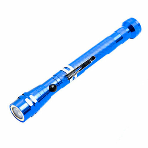 Телескопический фонарик WOKIN, 3 светодиода, 17.5-57 см, синий {604503-BL}
