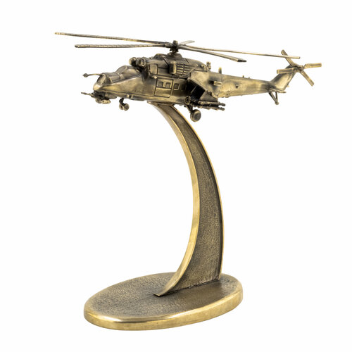 фото Вертолет ми-35 1:100 на подставке (вхшхд 18х17х21) «пятигорская бронза»