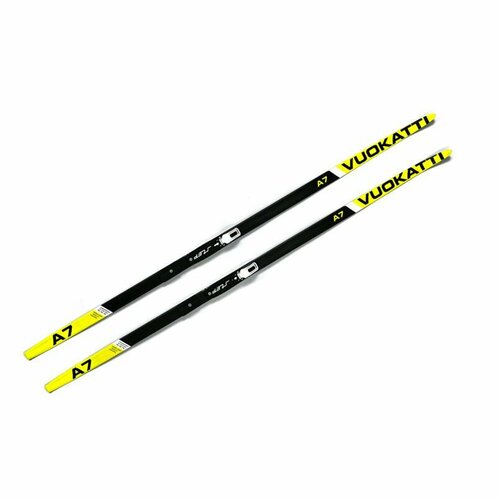 Беговые лыжи VUOKATTI 160 см с креплением NNN Step-in (Step) Black Yellow без палок