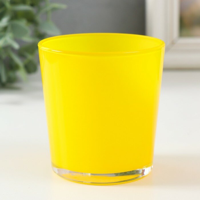 фото Evis Подсвечник "желтый люстр ОДА" 8,5х7,5 см, 250мл