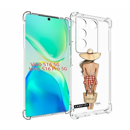 Чехол MyPads CASETiFY женский для Vivo S16 5G / S16 Pro 5G / V27 / V27 Pro задняя-панель-накладка-бампер чехол mypads девушки поцелуй женский для vivo s16 5g s16 pro 5g v27 v27 pro задняя панель накладка бампер