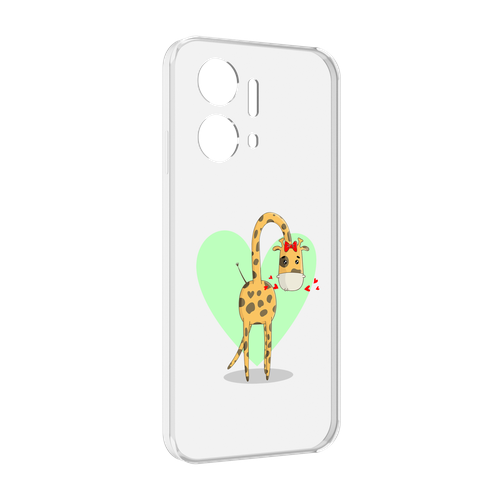 Чехол MyPads Влюбленный жираф 14 февраля для Honor X7a задняя-панель-накладка-бампер