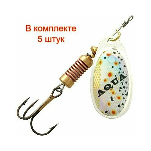 фото Блесна для рыбалки aqua comet 03,0g, лепесток № 1, цвет co-29 (серебро, красный, черный), 5 штук в комплектеа