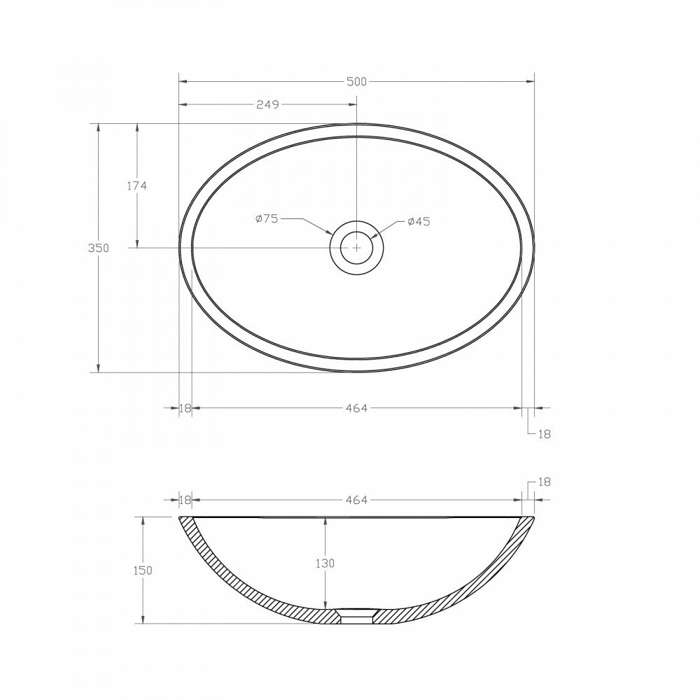 Раковина Abber Kristall 50х35 AT2802Opal - фото №4