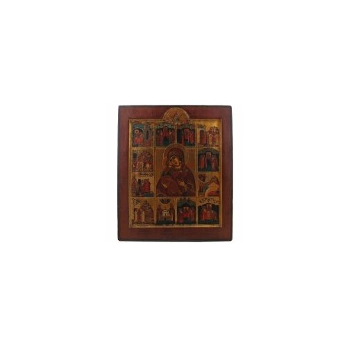 Икона БМ Владимирская с клемами 31х37 под старину #83432 икона распятие крест латунь 19 век 45х37 с клемами 31425