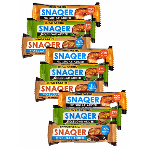 SNAQER Ассорти 30шт по 50г (Арахис, Фисташка, Фундук)