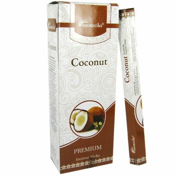 фото Благовония палочки ароматические "кокос" (Aromatika, Coconut, 20 палочек)