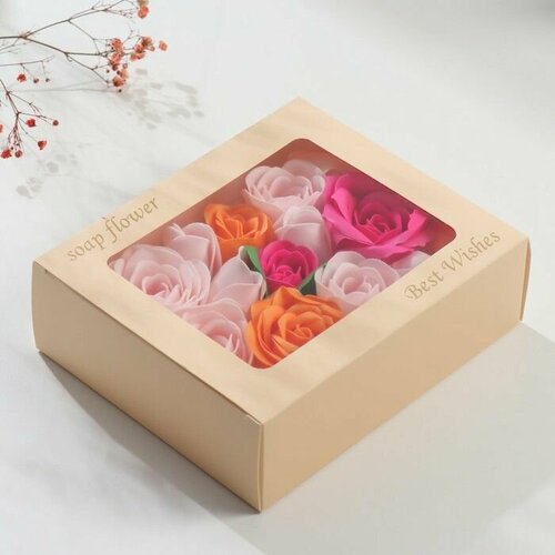 Мыльные лепестки Разноцветные розы набор 15 шт 5х16х136 см 2640₽