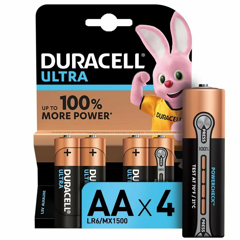 AA (LR06) Duracell Ultra Power, 1.5V, упаковка 4шт.