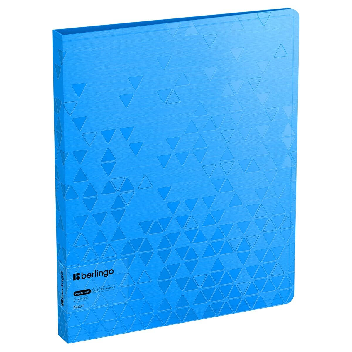 Папка Berlingo "Neon", 24 мм, 1000 мкм, с 40 вкладышами, с внутренним карманом, голубая (DB4_40393)