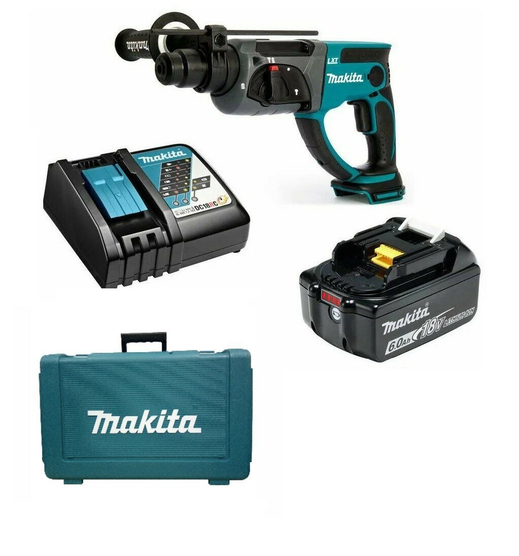 Аккумуляторный перфоратор 3-х режимный SDS+ Makita DHR202RG (18V 6Ah Li-Ion)