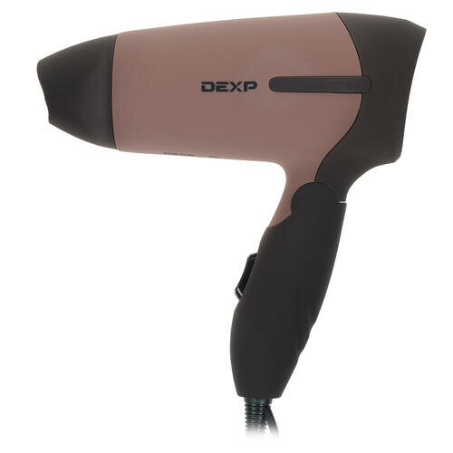 Фен DEXP BA-200 коричневый/черный компактный, 1000 Вт, шнур - 1.8 M