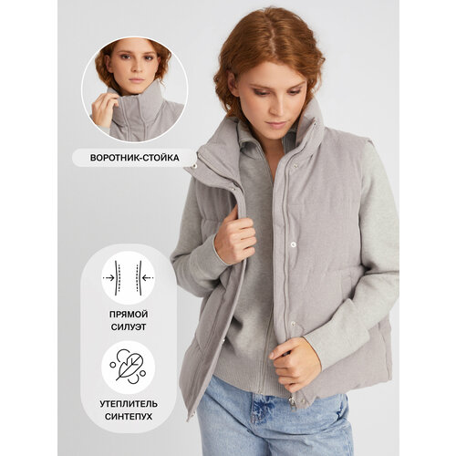 фото Жилет zolla, размер xs, серый