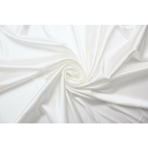 Ткань Шёлковый атлас-стрейч Maliparmi молочно-белого цвета, 100 г/пм, ш132см, 0,5 м