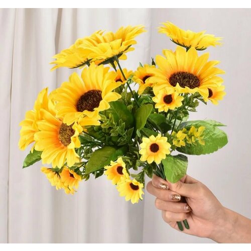 Цветы искусственные Подсолнухи 10 букетов 2194₽